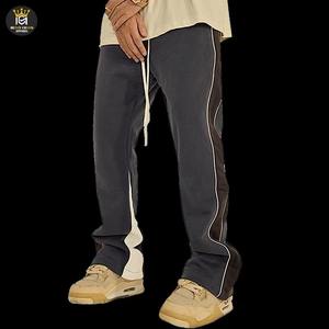 Pantalones de chándal de pierna ancha holgados acampanados con gradiente de lavado ácido para hombre con logotipo personalizado OEM, pantalones deportivos de algodón, pantalones acampanados para hombre 2026 - Product Image 2