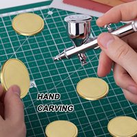 Pièces vierges modernes en alliage de zinc plaqué pour gravure laser, pièces commémoratives de voyage, 40 mm, pour boîtes et projets DIY