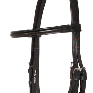 Bride anglaise de cheval en cuir de cheval surélevée marron noir cousue, bride de cheval de dressage réglable - Product Image 4