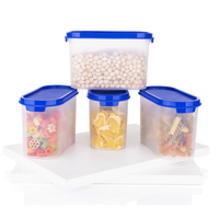 Ensemble de contenants de stockage alimentaire en plastique au design moderne, en matériau PP, avec couvercle à fermeture facile, hermétique, anti-fuite, compatible micro-ondes et congélateur, emballé