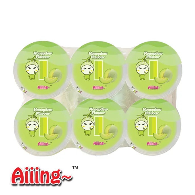 Aiiing cangkir puding buah cangkir puding Aiiing 110g x 6 cangkir x 16 Paket-Puding Melon Melon Melon