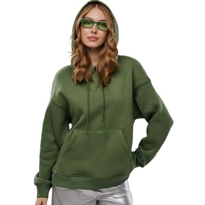 Sweat à capuche oversize pour femme, 350 g/m², respirant, en molleton polyester/coton, épaules tombantes, manches longues, hiver - Product Image 5