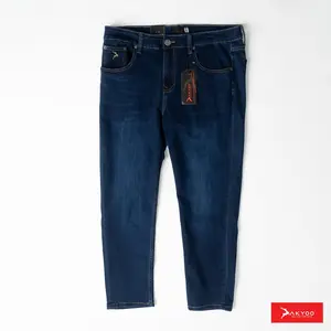 Fashion Stock Trousers Summer Straight Tube Jeans Men's Stretch Denim Jeans Elastic Slim Pants Business Men JEANS from Viet Nam
