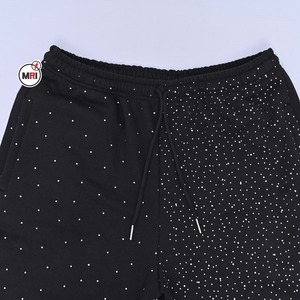 Haute qualité personnalisé femmes pantalons de survêtement rayé entièrement strass jambe ouverte Jogger pantalons de survêtement pour les femmes Street Wear pantalons de survêtement - Product Image 4