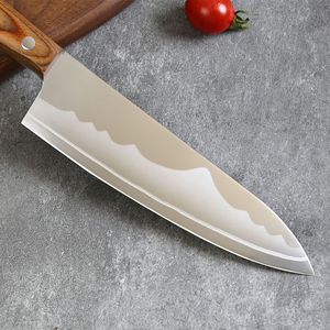Cuchillo de Chef de acero damasco de calidad superior personalizado al por mayor mango de madera pakka bueno para cocinar cuchillo de cocina de etiqueta privada - Product Image 2