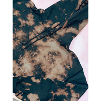 Hoodie Fleece Kasual Unisex Ukuran Besar Lengan Panjang dengan Bordir Tie Dye 100% Katun 300g, Cetak Digital Musim Dingin, Desain Khusus