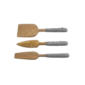 Couverts indiens en bois fait à la main en béton argenté ensemble de couverts de table de qualité supérieure avec poignée de designer ensembles de découpe de fromage - Product Image 1