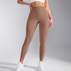 Leggings élastiques sans couture pour femmes, taille haute, pantalon de sport ajusté pour la remise en forme, la course à pied, la salle de sport, avec couleur personnalisée et étiquettes privées - Product Image 2