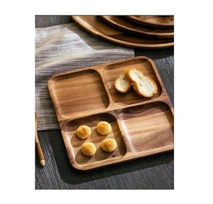 Plateaux en bois de service de nourriture faits à la main Vaisselle de forme incurvée Décoration de mariage Anniversaire et autres plateaux en bois - Product Image 4