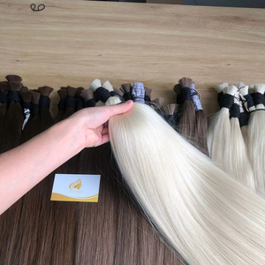 Extensiones de cabello humano virgen 100% de color a granel de estilo lujoso al mejor precio, cabello virgen Remy crudo sin procesar de Vietnam al por mayor - Product Image 1
