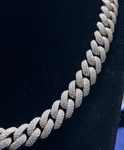 สร้อยคิวบาลิงค์ประดับเพชรโมอิสซาไนต์แบบไอซ์เอาท์ เงินแท้ 925 สร้อยโมอิสซาไนต์ - Product Image 2