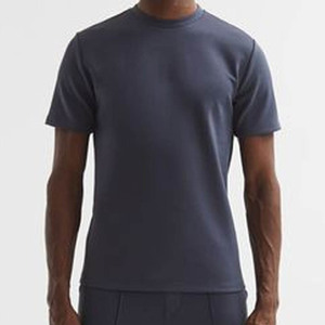 Camiseta básica de punto de gofres Camiseta con cuello redondo de ajuste estándar - Product Image 3