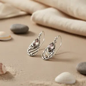 Boucles d'oreilles en argent 925 plaqué or et or rose pour femmes, avec diamants et perles pendantes, pour mariages et fêtes - Product Image 3