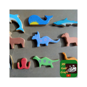 Figuras de animales de madera hechas a mano únicas, juego de juguetes al por mayor para decoración o juego educativo, colección de juguetes de animales de madera - Product Image 2