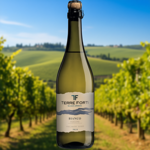 TERRE FORTI Bianco Rubicone Dry Italian Sparkling <b>Wine</b> 750ml Frizzante Secco IGT Refreshing 100% Italian White <b>Wine</b> Handcrafted - Product Image 3