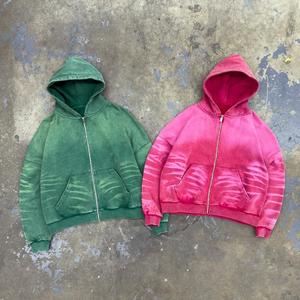 High Quality Oversized Tailored Customizable Lined Zipper-Up Winter <b>Hoodie</b> No <b>String</b> Custom Print Heavyweight French Fleece - Product Image 1