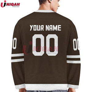 เสื้อฮอกกี้น้ำแข็งสไตล์ฮิปฮอปแบบกำหนดเอง บริการ OEM โลโก้สั่งทำ ผ้าคอตตอน-โพลีเอสเตอร์ ชื่อทีมสั่งทำ แขนยาว สำหรับทุกเพศ - Product Image 3