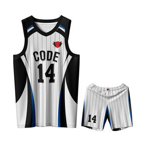 Ensemble uniforme de shorts en jersey à col en V 100% polyester personnalisé, séchage rapide, antibactérien, respirant, maille unisexe, vêtements de basket-ball - Product Image 5