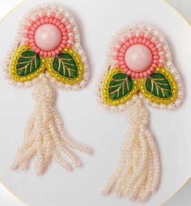 Boucles d'oreilles brodées à motifs floraux multicolores, boucles d'oreilles à perles pour femmes, bijoux de fête festifs au meilleur prix, boucles d'oreilles à perles - Product Image 5