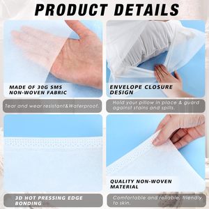 Housses et draps d'oreiller non tissés blancs jetables de haute qualité Produits de sécurité pour chambre à coucher à motif de feuilles modernes - Product Image 3
