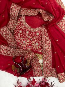 Diseñador indio Bollywood rojo Sari superventas último exclusivo étnico fiesta desgaste rico aspecto real étnico impresionante precioso - Product Image 4