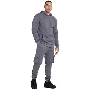 Chándal Deportivo Informal Cortavientos Color Gris Corte Ajustado Ropa de Gimnasio Entrenamiento Jogging Chándales para Hombre - Product Image 3
