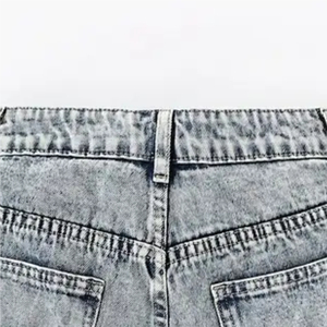 2025 nuevos pantalones cortos de mezclilla de mujer grises de algodón 100% de tiro bajo de alta calidad personalizados estilo informal, pantalones cortos de estilo angustia para mujer - Product Image 6