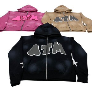 Sudaderas con cremallera de algodón personalizadas para hombre Sudaderas 100% de algodón con serigrafía Logotipo OEM Ropa de calle y ropa informal - Product Image 3