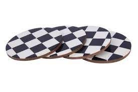 Dessous de verre en résine poli fabriqué à la main en bois naturel incrustation d'os - Product Image 5