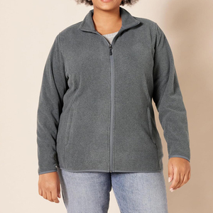 Venta al por mayor de chaqueta de lana de talla grande con logotipo personalizado para mujer con cremallera completa a prueba de viento ligero muy demandado para transpirable - Product Image 3