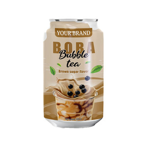 เครื่องดื่มชา Boba นมฟองบรรจุกระป๋องขนาด330มล. ออกแบบมาให้ฟรีพร้อมไข่มุกและท็อปปิ้งสีดำฉลากส่วนตัว - Product Image 3