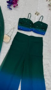 Summer Comfort Beach Party Wear Gorgeous Color Fancy Work La dernière collection tendance de Georgette Choli conçue pour vous faire briller - Product Image 6