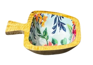 ถาดไม้ใส่ผลไม้รูปทรงแอปเปิ้ลลายดอกไม้ในเขตร้อนถาดใส่ขนมขบเคี้ยวเครื่องใช้บนโต๊ะอาหารในครัวที่สง่างาม - Product Image 6