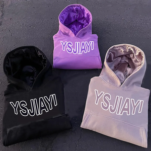 Fabricants de vêtements Sweatshirts à capuche personnalisés pour hommes Sweatshirts à capuche en éponge française lourde doublée de satin Pull à capuche avec impression bouffante 3d - Product Image 5