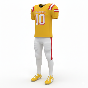 Ensemble de maillot et short de football américain personnalisable, 100% polyester, respirant et grande taille avec position du logo sur le devant - Product Image 3