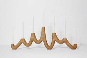 Bougeoir en gros de luxe en bois Menorah pour la décoration de Noël - Product Image 4
