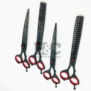 Haute qualité léger nouvel argent 6 1 ensemble de ciseaux à cheveux pour animaux ciseaux de toilettage pour chiens en acier inoxydable impression de Logo pointu - Product Image 5