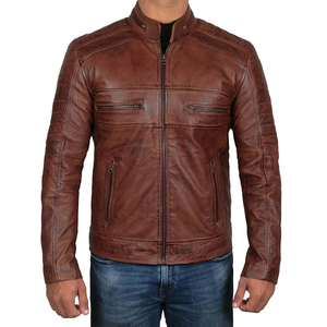 Nouvelle arrivée, veste en cuir et toile personnalisée, style décontracté pour homme, coupe-vent, imperméable, personnalisable, vente chaude - Product Image 4