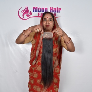 Cheveux humains indiens vierges Remy de qualité supérieure, lisses, non traités, naturels, avec closure, fournisseur par Export - Product Image 1