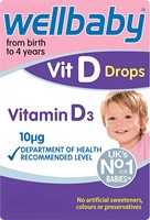 Wellbaby Vitamine D & Multi-vitamines en gouttes 30ml Certifié CE Origine Royaume-Uni pour la santé osseuse et l'immunité du bébé Saveur neutre