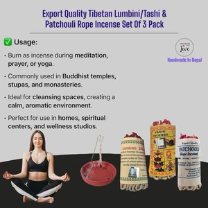 Handmade trong Nepal Tibetan lumbini tashi & hoắc hương dây thiết lập của 3 tự nhiên nhà hương thơm căng thẳng cứu trợ thơm hương - Product Image 3