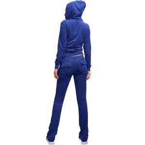 Survêtement en velours pour femmes Ensemble de vêtements décontractés en peluche douce Sweat à capuche et pantalon assorti Survêtement en velours pour femmes - Product Image 4