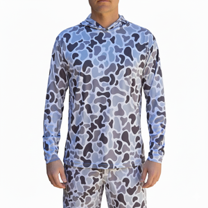 Camisa de Pesca con Capucha de Primera Calidad, Diseño Personalizado, Color Sólido, 100% Poliéster, Secado Rápido, UPF 50, Transpirable - Product Image 1