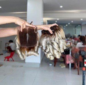 ชุดปิดผมมนุษย์แท้เวียดนามสีบลอนด์613ผมต่อแบบคู่ - Product Image 2