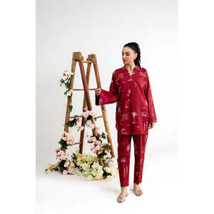 Conjunto de Top y Pantalón Estampado de Algodón y Viscosa IPST-44202 para Primavera/Verano - Product Image 2