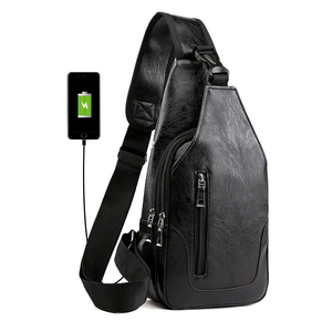 Mochila cruzada de cuero PU antirrobo para hombre y mujer, riñonera de pecho tipo bandolera - Product Image 1