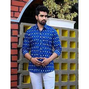 Chemise décontractée pour homme en coton imprimé à manches longues, respirante, en popeline ou tissu Oxford, motif floral ou à pois, offre ODM - Product Image 5