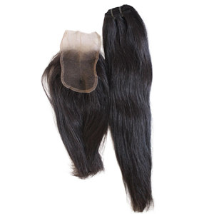 Paquete de cabello Premium con cierre hecho de cabello humano virgen: suave, natural y perfecto para crear peinados completos y sin costuras - Product Image 4