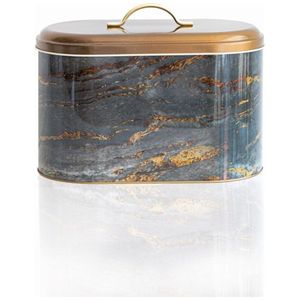 178 x 338 x 200 mm Metal Bread <b>Box</b> with 9.8L Capacity Rock and Gold Finish Food Storage & <b>Container</b> with Metal Handle - Product Image 1