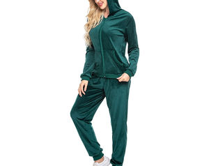 Hot Quality Plain Two Piece <b>Women</b> Plus Size <b>Velvet</b> <b>Tracksuit</b> Sets Custom Workout Clothing Woman Sweat suit 2026 - Product Image 2